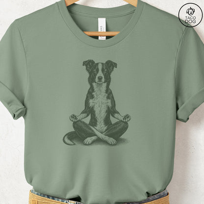 Border Collie Meditate T-Shirt Sage Taco-Dog