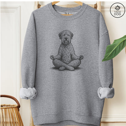 Wheaten Terrier Meditate Sweatshirt Graphite Heather Taco-Dog