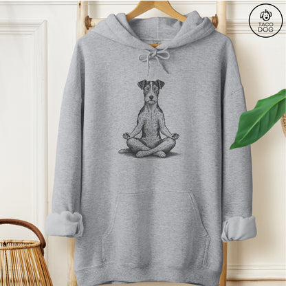 Wire Fox Terrier Meditate Hoodie Graphite Heather Taco-Dog