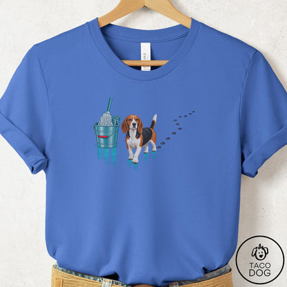 Beagle Mop T-Shirt Columbia Blue Taco-Dog