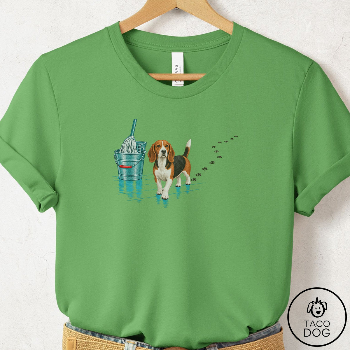 Beagle Mop T-Shirt Leaf Taco-Dog