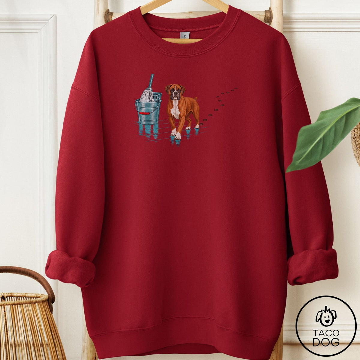 Boxer Mop Sweatshirt Garnet Taco-Dog
