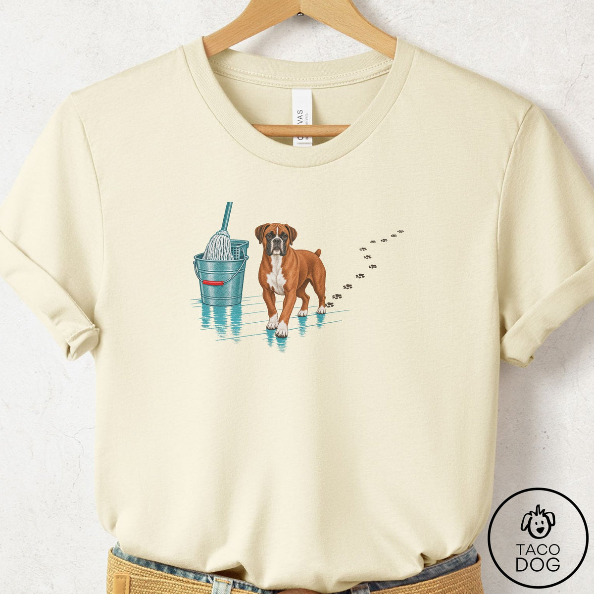 Boxer Mop T-Shirt Natural Taco-Dog