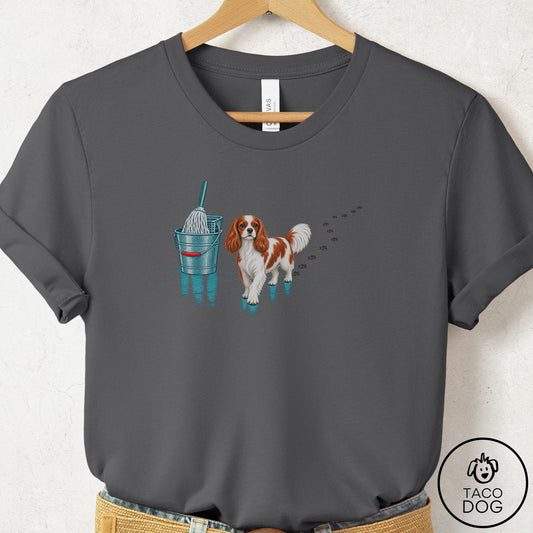 Cavalier King Charles Spaniel Mop T-Shirt Asphalt Taco-Dog