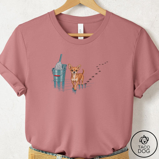 Chihuahua Mop T-Shirt Mauve Taco-Dog
