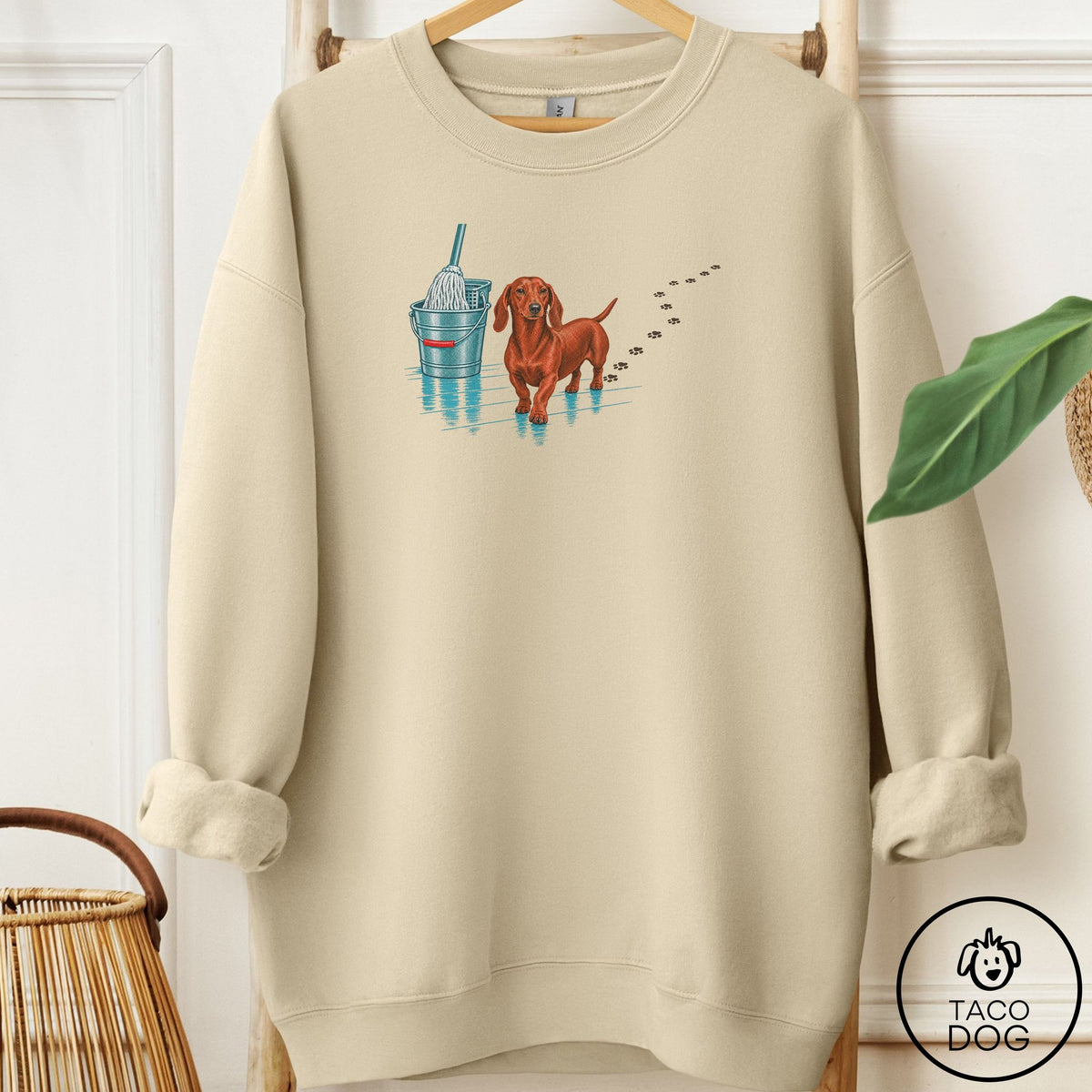 Dachshund Mop Sweatshirt Sand Taco-Dog