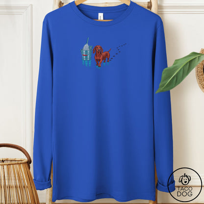 Dachshund Mop Long Sleeve Tee True Royal Taco-Dog