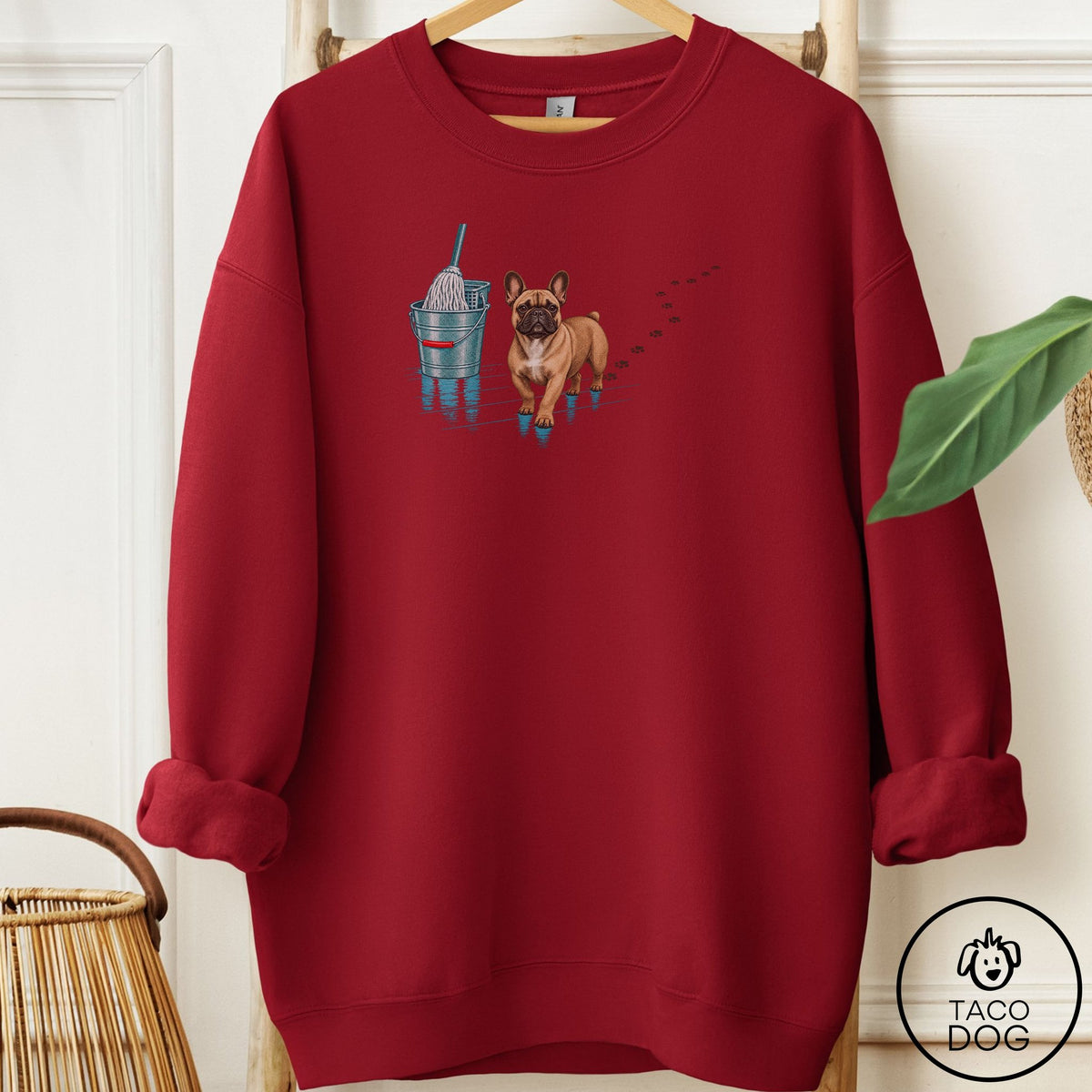 French Bulldog Frenchie Mop Sweatshirt Garnet Taco-Dog