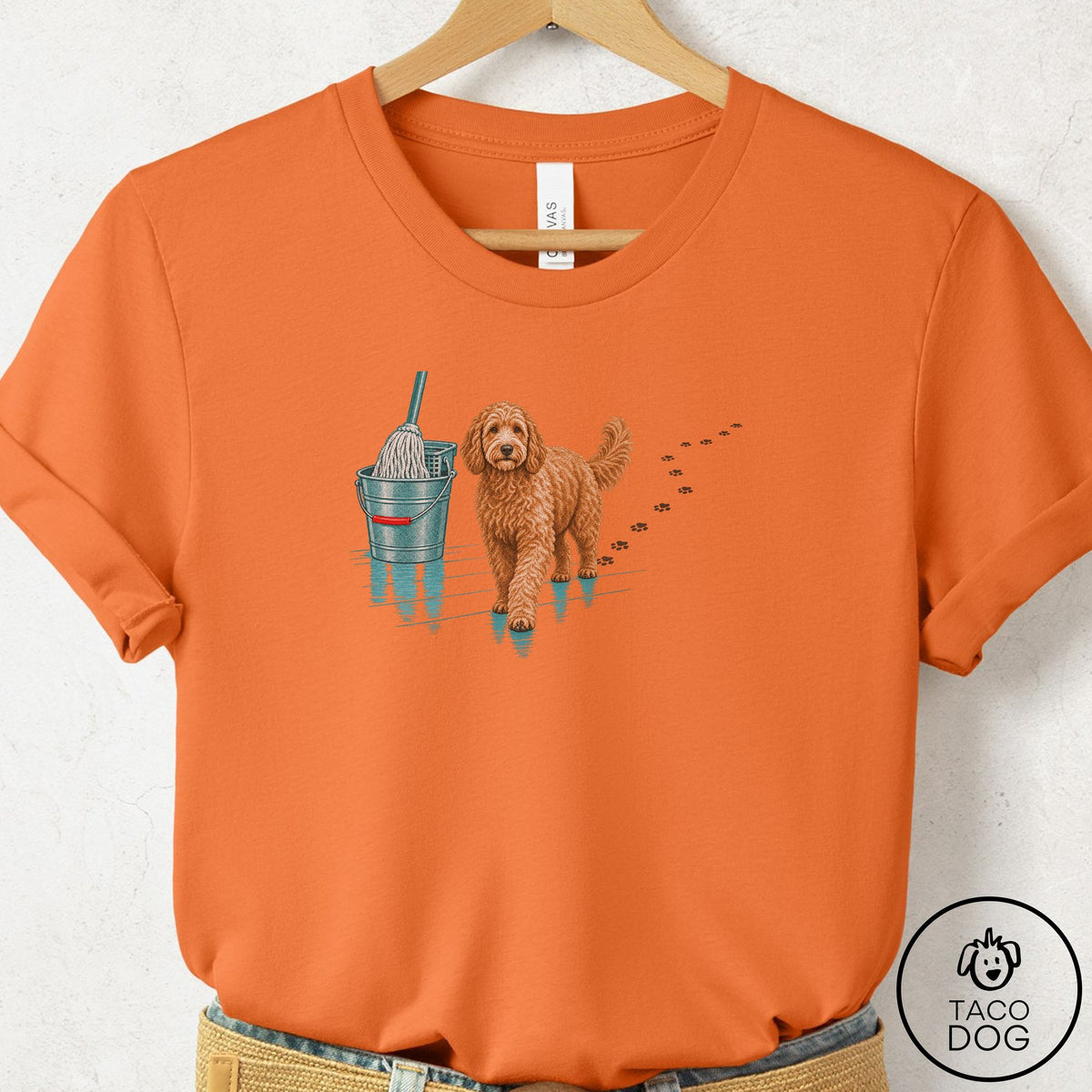 Doodle Mop T-Shirt Burnt Orange Taco-Dog