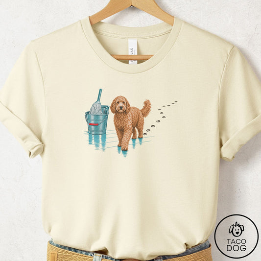 Doodle Mop T-Shirt Natural Taco-Dog