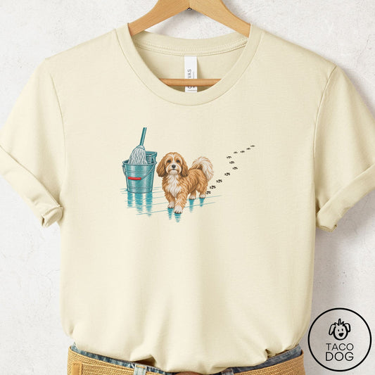 Havanese Mop T-Shirt Natural Taco-Dog