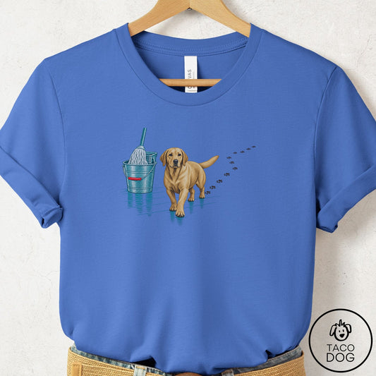 Labrador Retriever Mop T-Shirt Columbia Blue Taco-Dog