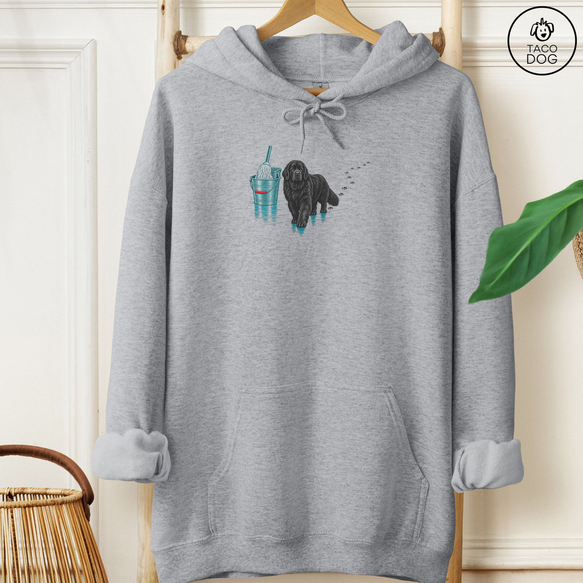 Newfoundland Mop Hoodie Graphite Heather Taco-Dog