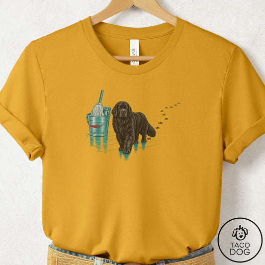 Newfoundland Mop T-Shirt Mustard Taco-Dog