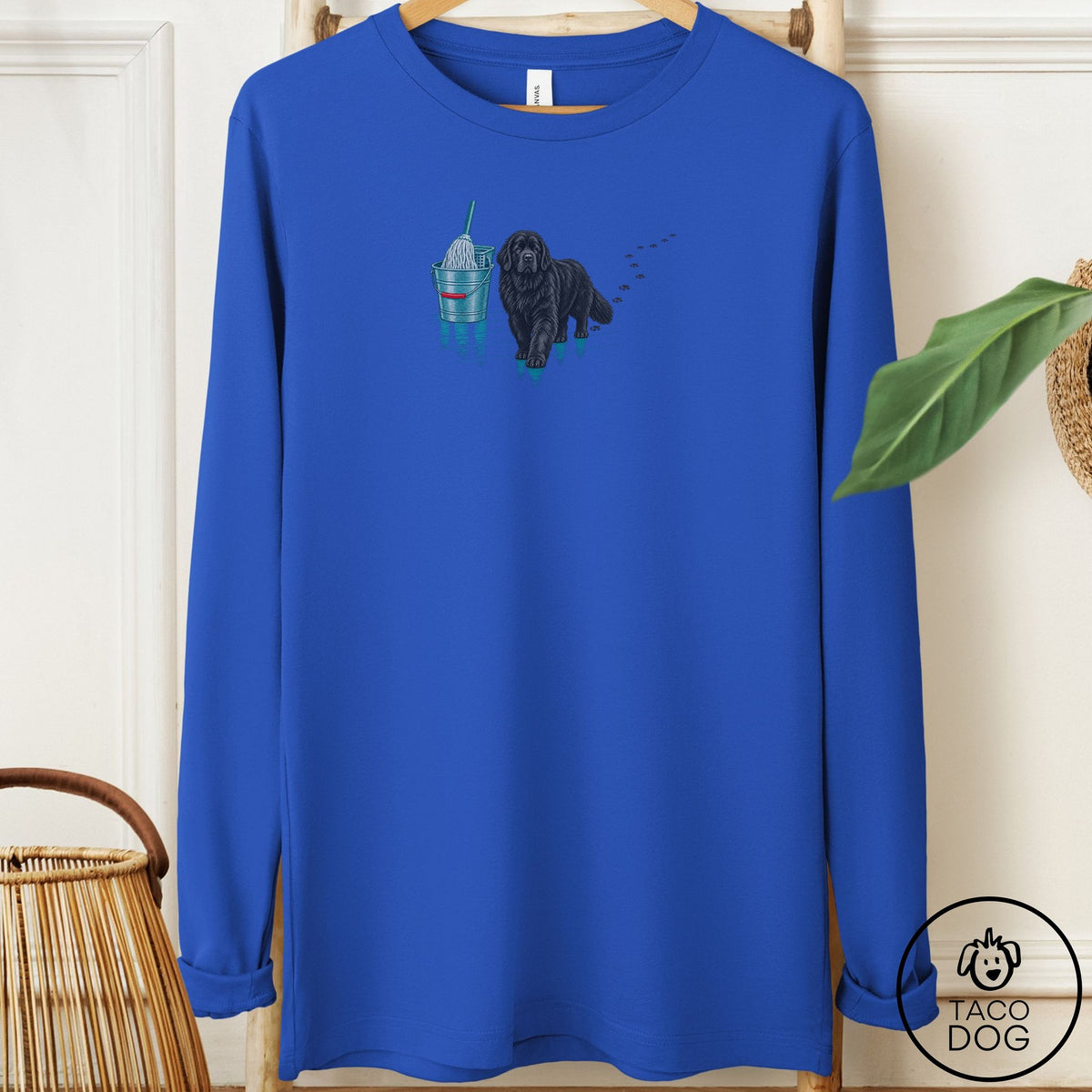 Newfoundland Mop Long Sleeve Tee True Royal Taco-Dog