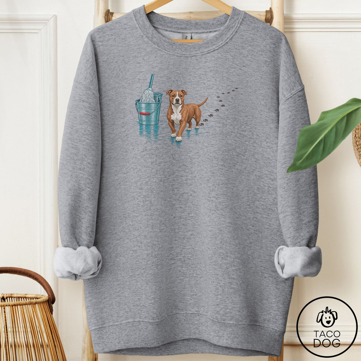 Pitbull Mop Sweatshirt Graphite Heather Taco-Dog