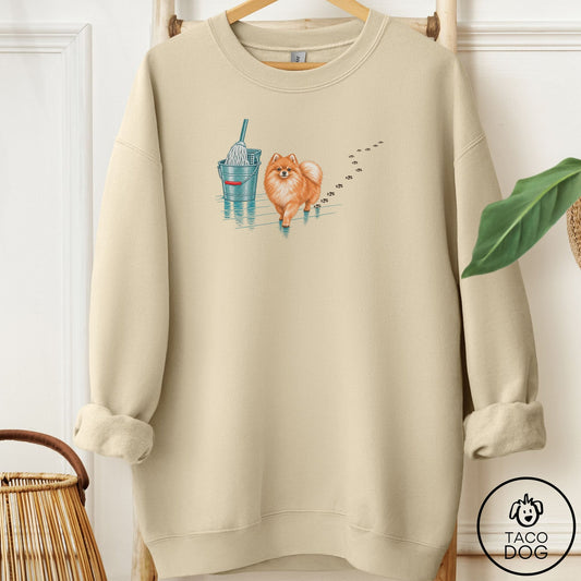 Pomeranian Mop Sweatshirt Sand Taco-Dog