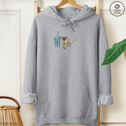 Pug Mop Hoodie Graphite Heather Taco-Dog