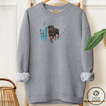 Rottweiler Mop Sweatshirt Graphite Heather Taco-Dog