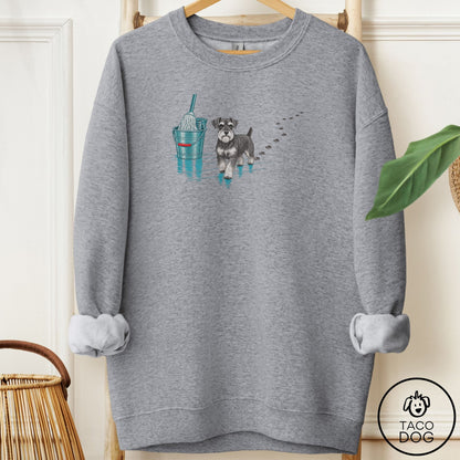 Schnauzer Mop Sweatshirt Graphite Heather Taco-Dog