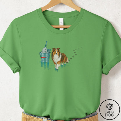 Shetland Sheepdog Mop T-Shirt Leaf Taco-Dog