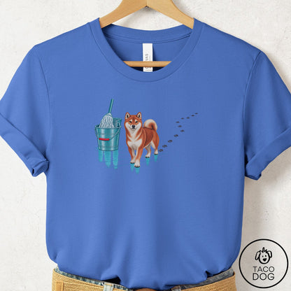 Shiba Inu Mop T-Shirt Columbia Blue Taco-Dog