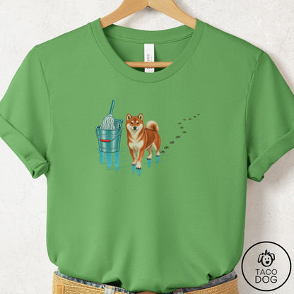 Shiba Inu Mop T-Shirt Leaf Taco-Dog