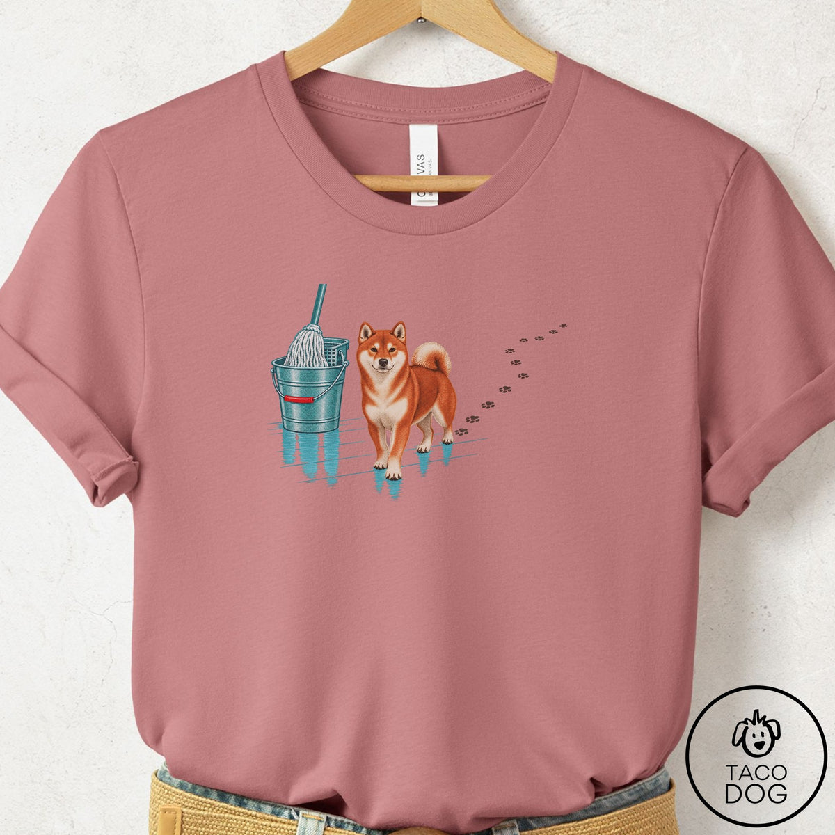 Shiba Inu Mop T-Shirt Mauve Taco-Dog