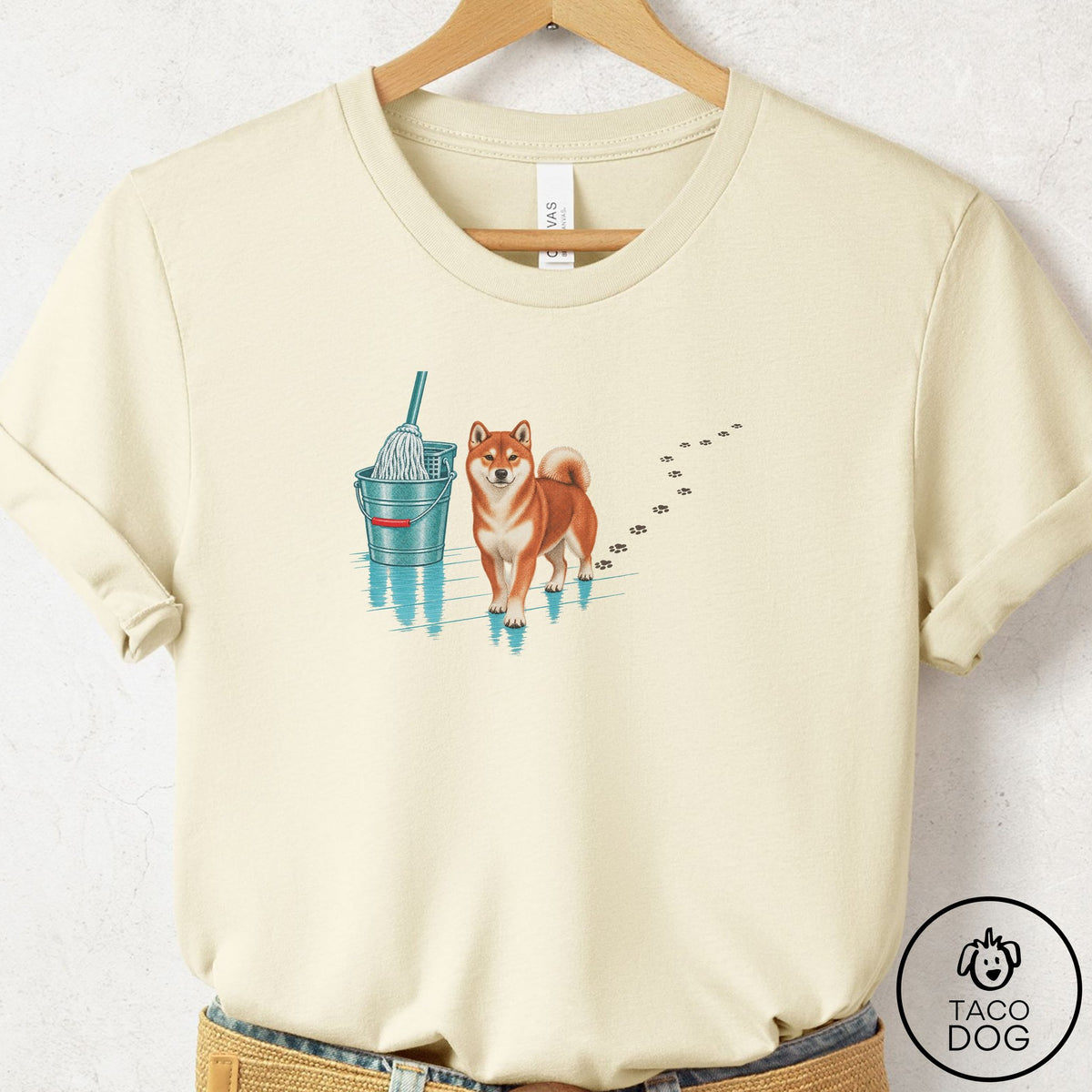 Shiba Inu Mop T-Shirt Natural Taco-Dog