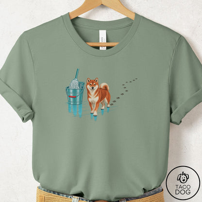 Shiba Inu Mop T-Shirt Sage Taco-Dog