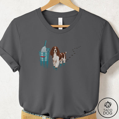 Springer Spaniel Mop T-Shirt Asphalt Taco-Dog