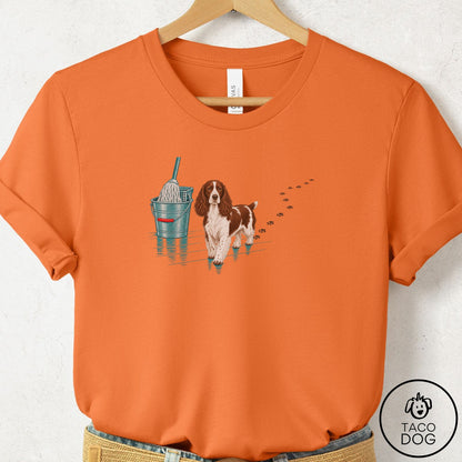 Springer Spaniel Mop T-Shirt Burnt Orange Taco-Dog