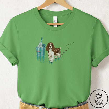 Springer Spaniel Mop T-Shirt Leaf Taco-Dog