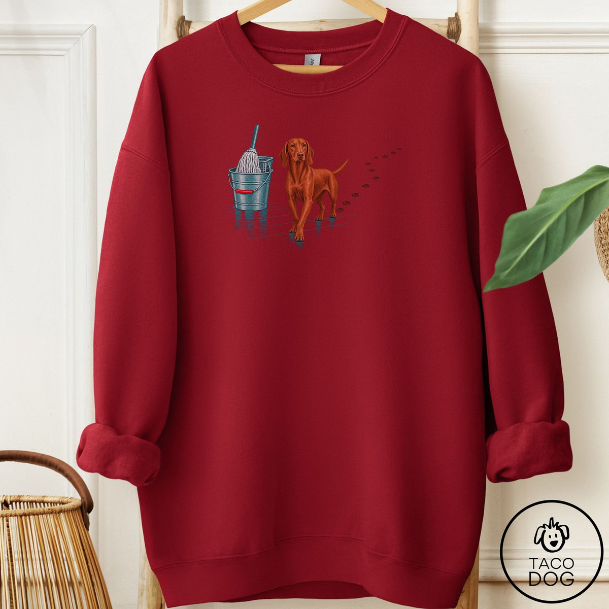 Vizsla Mop Sweatshirt Garnet Taco-Dog