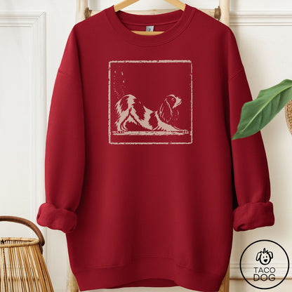 Cavalier King Charles Spaniel Morning Stretch Sweatshirt Garnet Taco-Dog