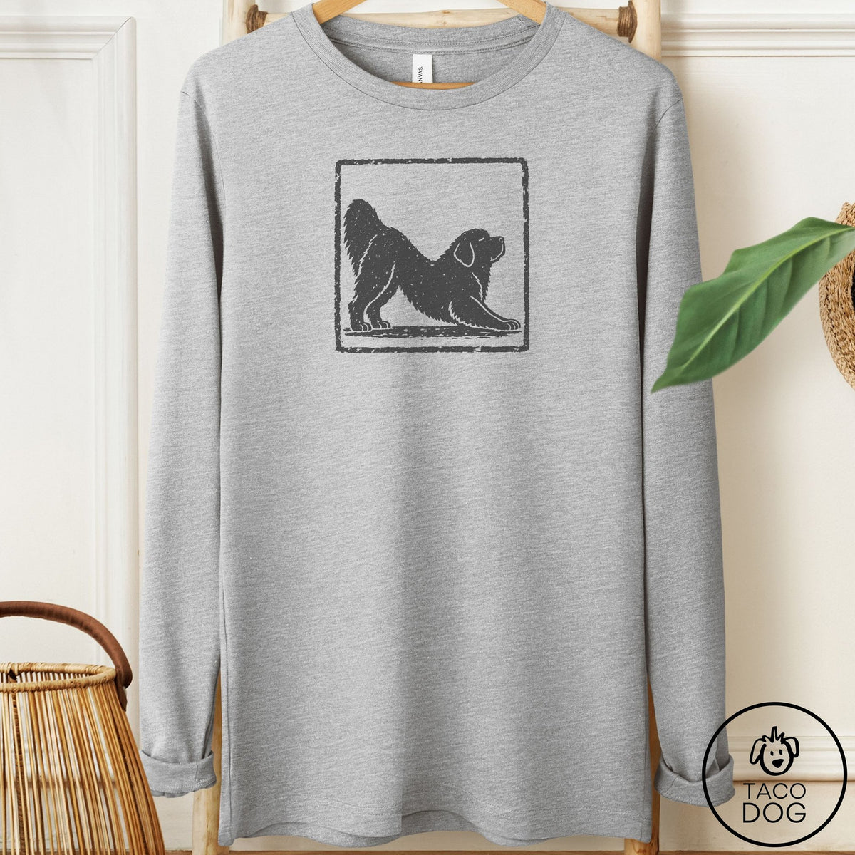 Newfoundland Morning Stretch Long Sleeve Tee Athletic Heather Taco-Dog