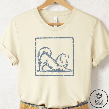 Pomeranian Morning Stretch T-Shirt Natural Taco-Dog