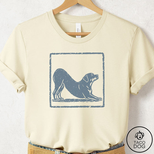 Rottweiler Morning Stretch T-Shirt Natural Taco-Dog