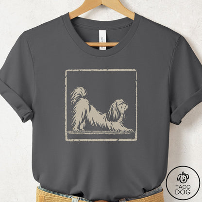 Shih Tzu Morning Stretch T-Shirt Asphalt Taco-Dog