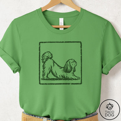 Shih Tzu Morning Stretch T-Shirt Leaf Taco-Dog