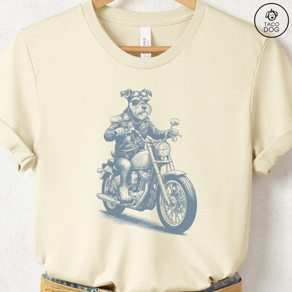 Schnauzer Motorbike T-Shirt Natural S Taco-Dog
