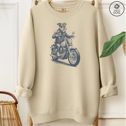 Schnauzer Motorbike Sweatshirt Sand M Taco-Dog