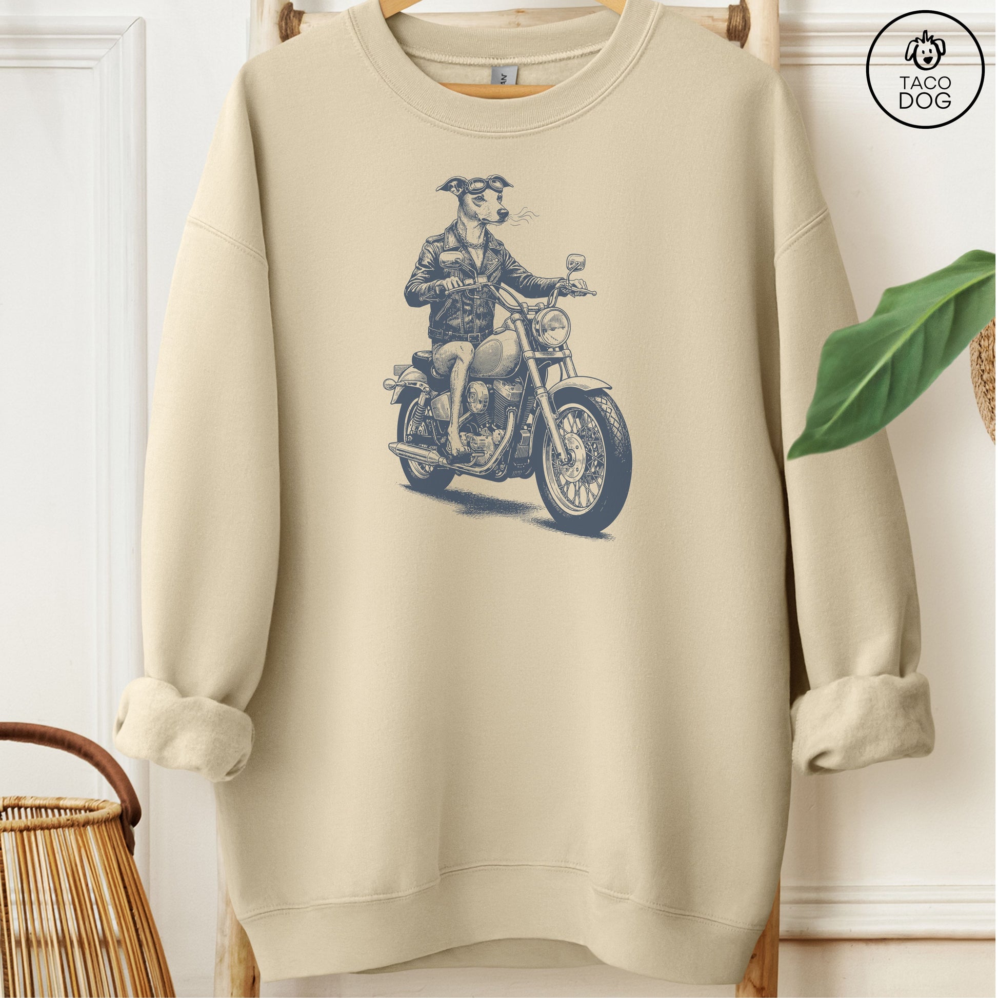 Italian Greyhound Whippet Motorbike Sweatshirt Taco-Dog