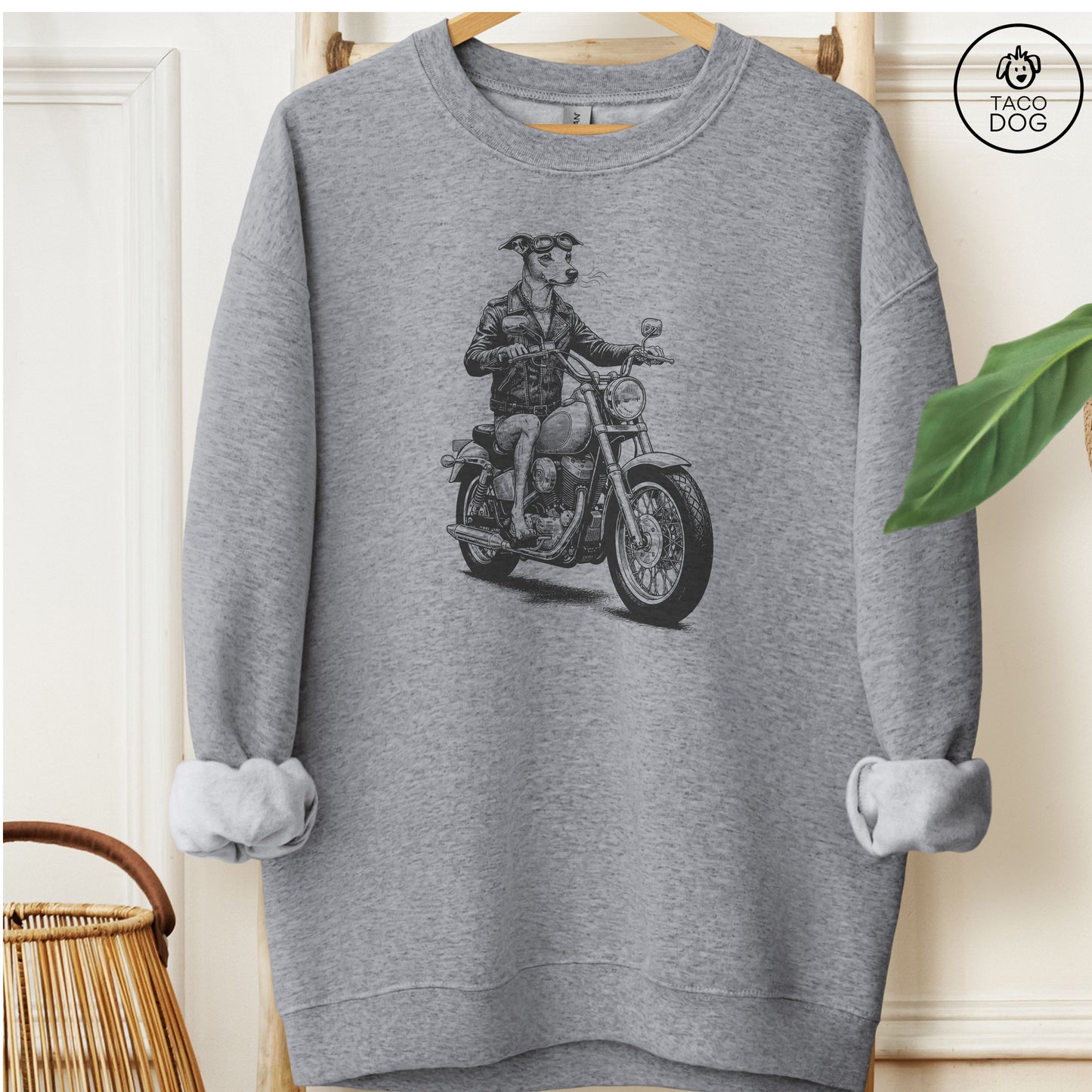 Italian Greyhound Whippet Motorbike Sweatshirt Taco-Dog