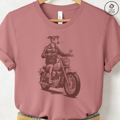 Italian Greyhound Whippet Iggy Motorbike T-Shirt Taco-Dog