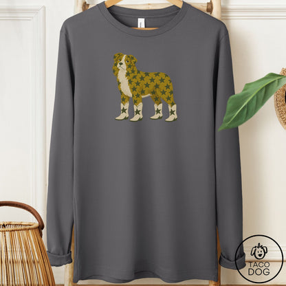 Australian Shepherd My Stars Long Sleeve Tee Asphalt Taco-Dog