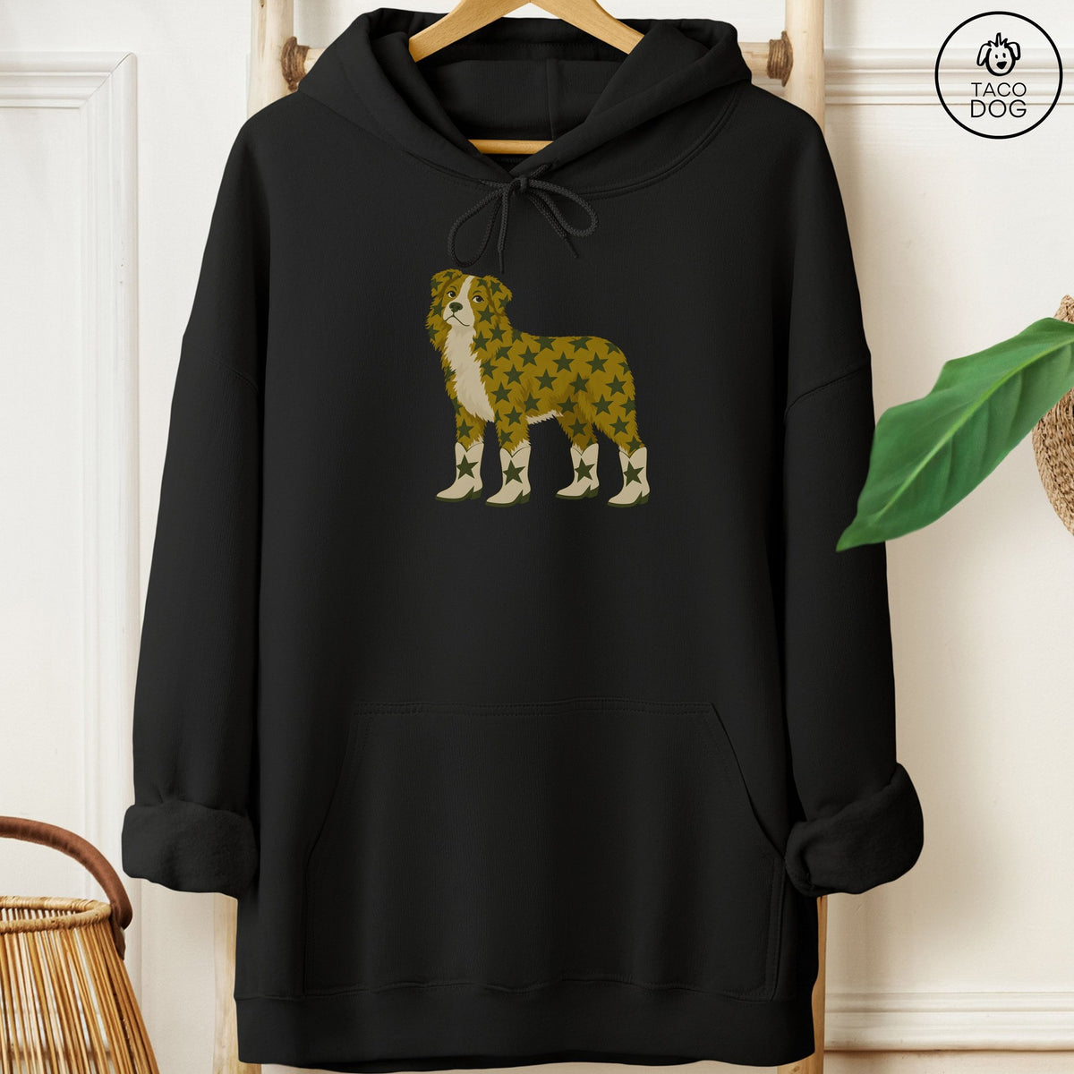 Australian Shepherd My Stars Hoodie Black Taco-Dog