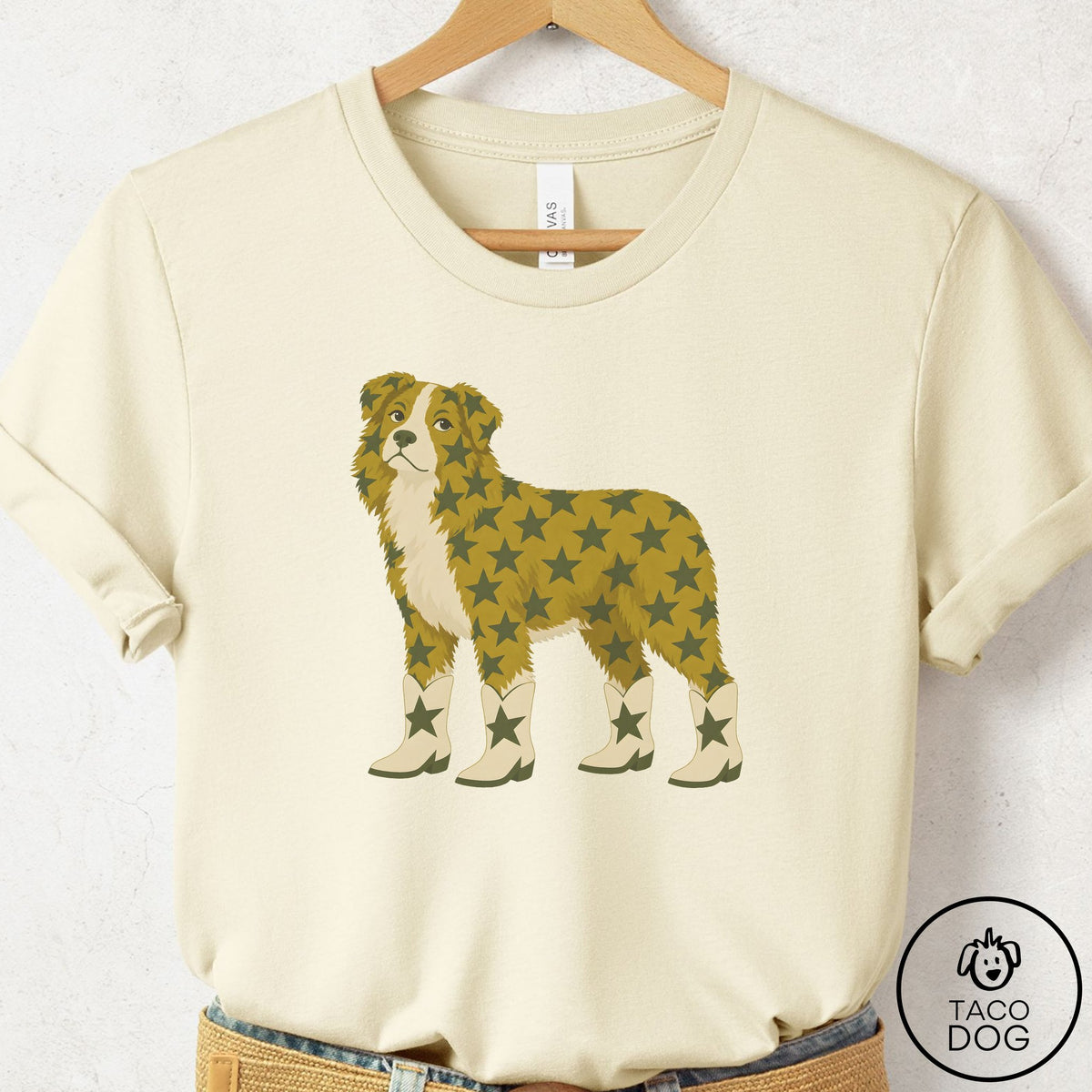 Australian Shepherd My Stars T-Shirt Natural Taco-Dog