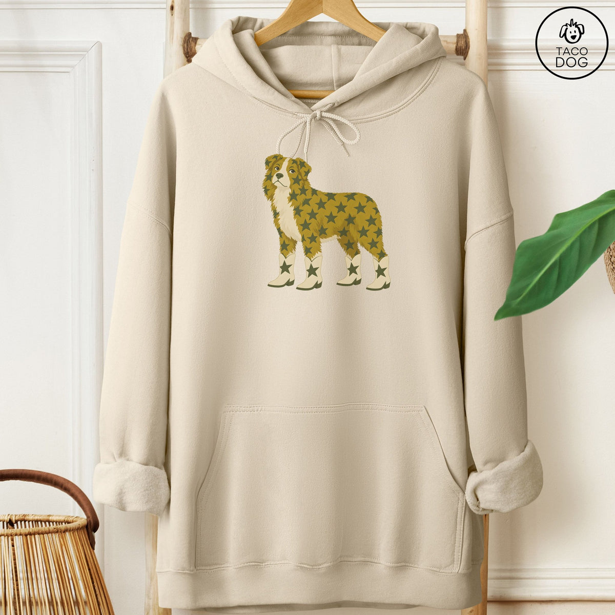 Australian Shepherd My Stars Hoodie Sand Taco-Dog