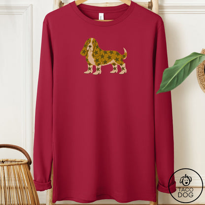 Basset Hound My Stars Long Sleeve Tee Cardinal Taco-Dog